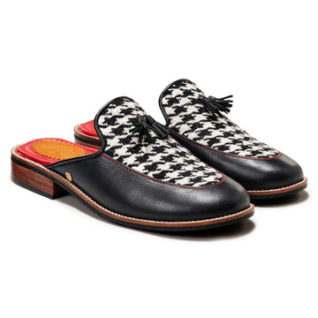 White Houndstoth Mule_ for Women (discontinued)