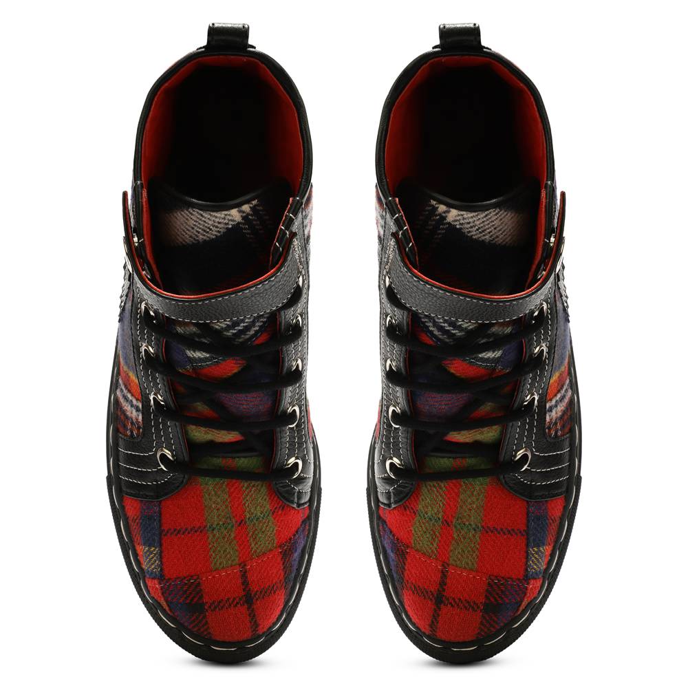 Red Tartans HighTops_  For Men (discontinued)