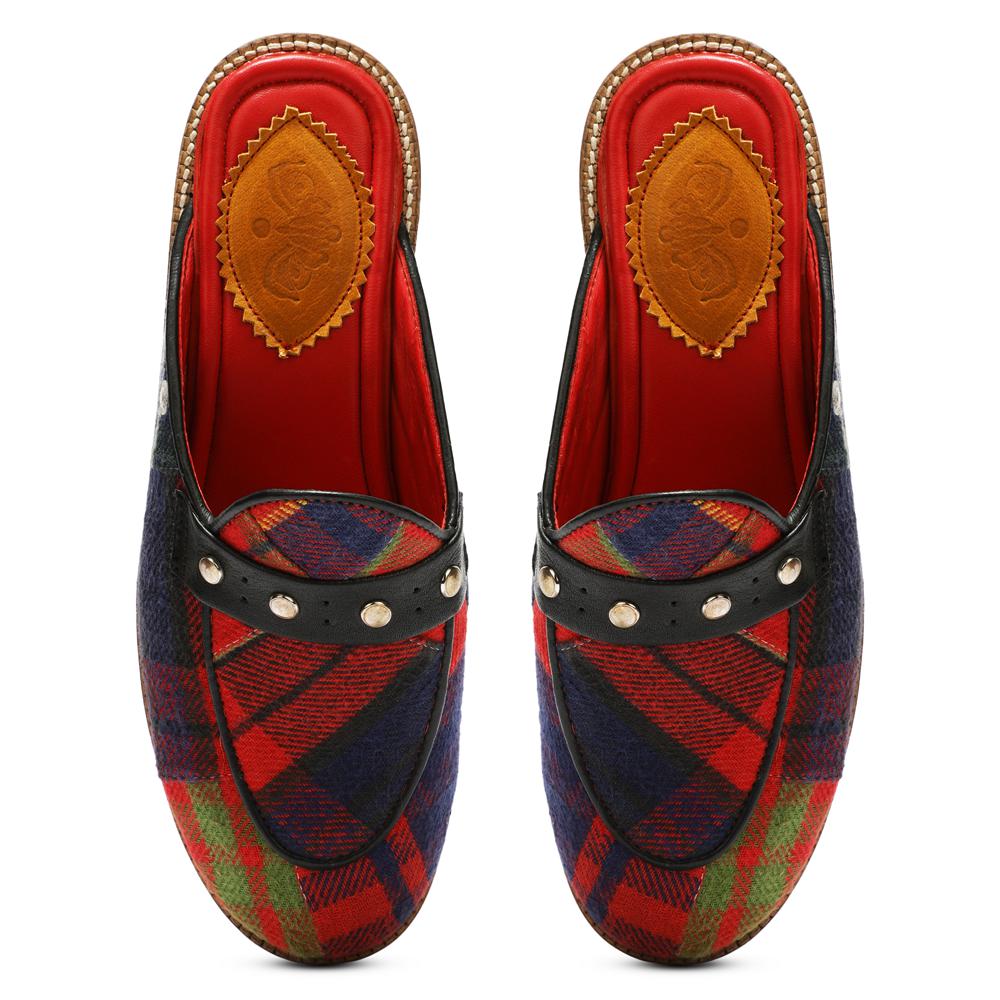 Red Tartans Mule_ For Women (discontinued)