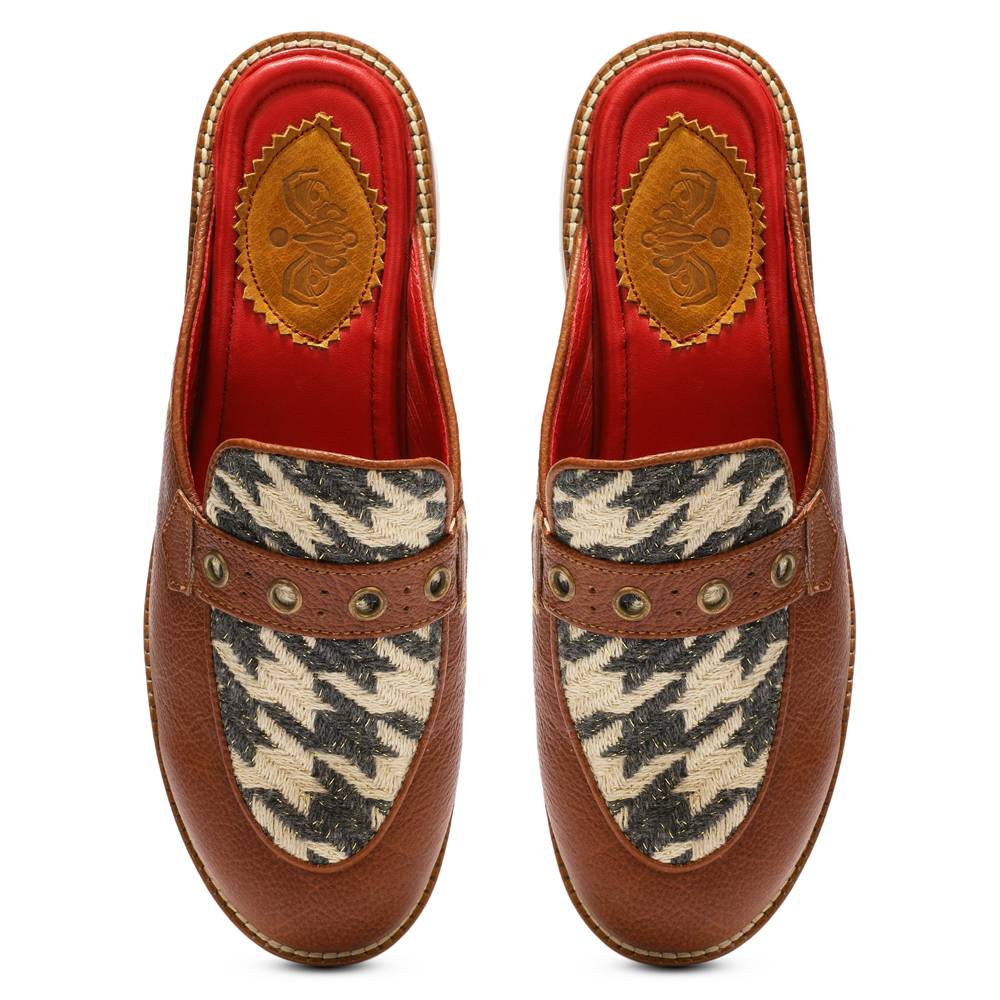 Tan Houndstooth Mule_ for Women (discontinued)